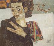 Egon Schiele Self-Portrait with Black Clay Vase and Spread Fingers (mk12) Spain oil painting artist